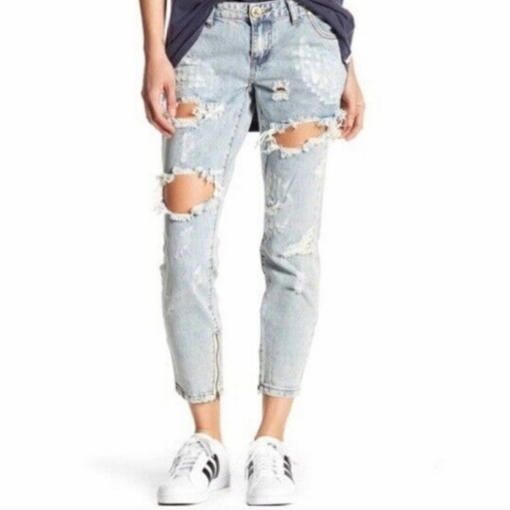 One Teaspoon Dirt Trashed Freebirds Distressed Jeans 27